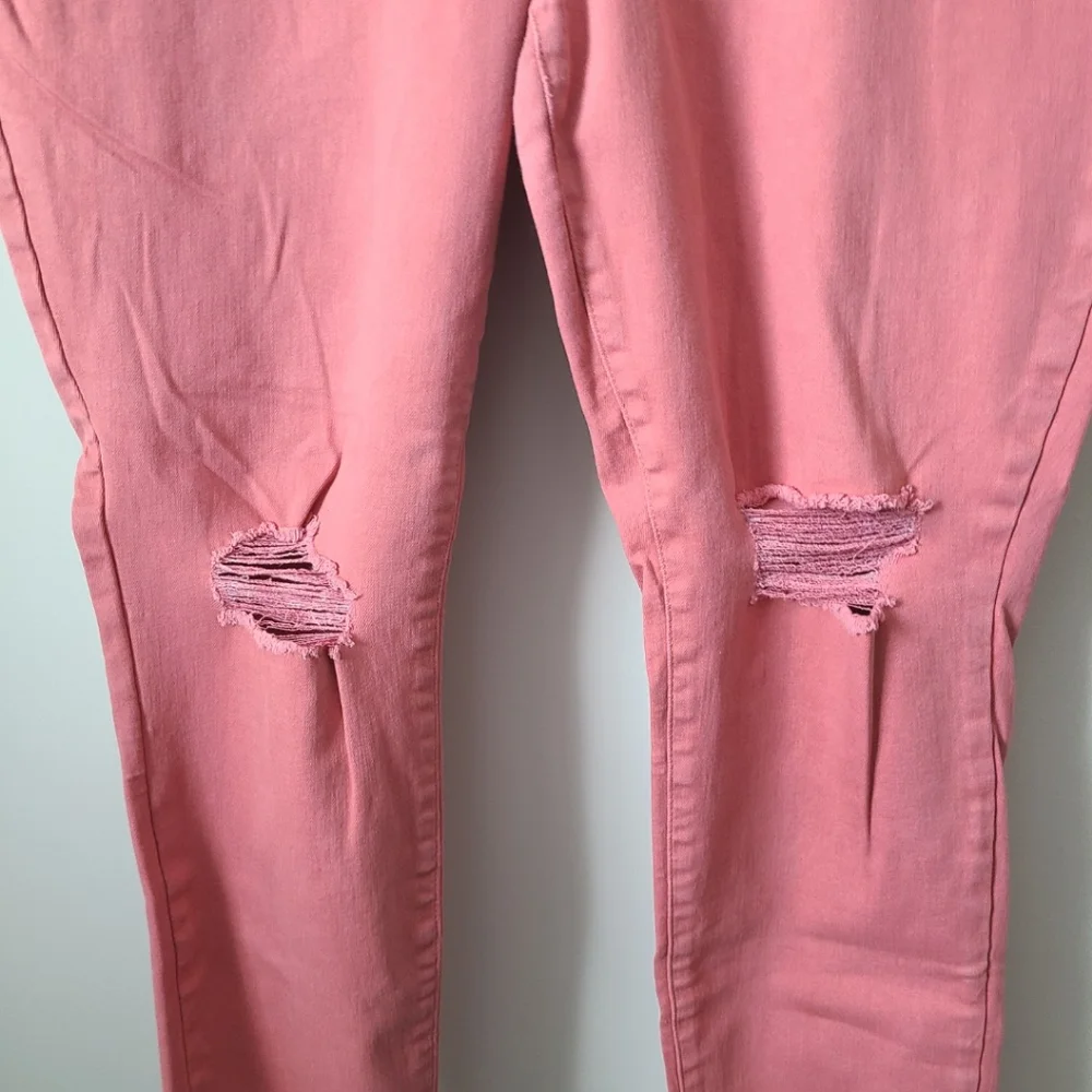 Old Navy Coral Distressed Skinny Jeans Size 18 - Picture 2 of 9